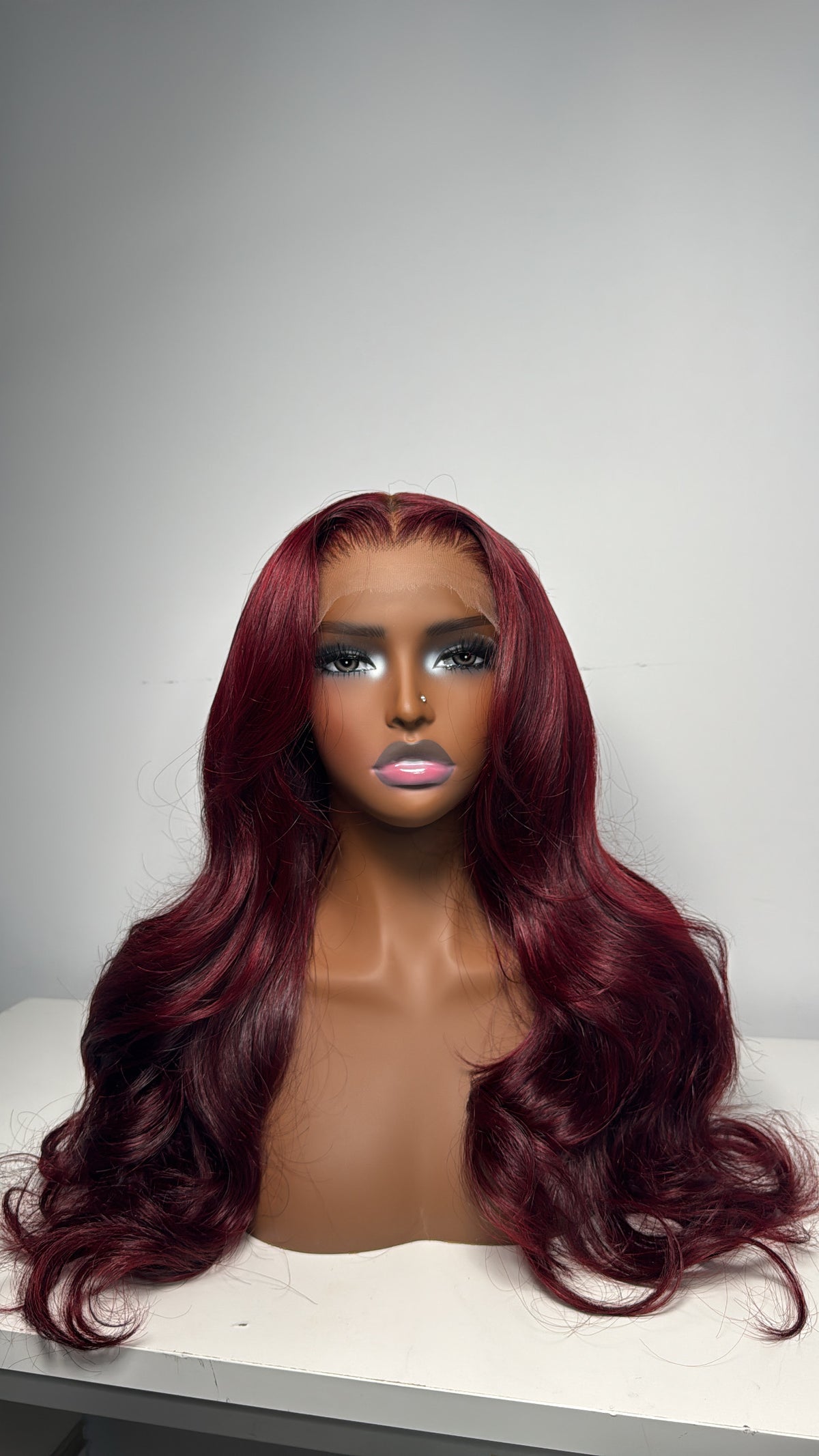 Burgundy wig
